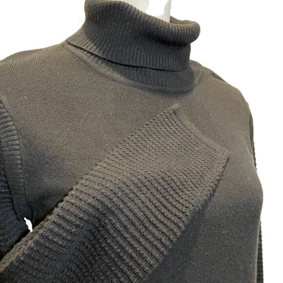 Frank Lyman Women's Turtleneck Sweater, Chiffon Back, Textured Sleeve Size Small - Picture 4 of 8